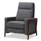 Baxton Studio Halstein Mid-century Modern Grey Upholstered Lounge Chair 143-8139 - alternate 1